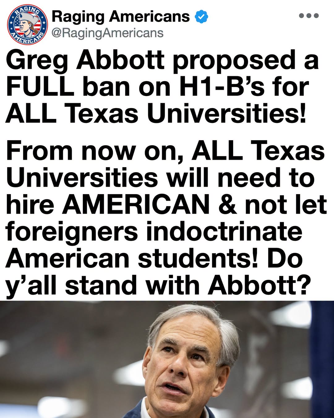 Texas Draws the Line: Governor Greg Abbott Moves to Ban H-1B Visas in State Universities to Put American Scholars First