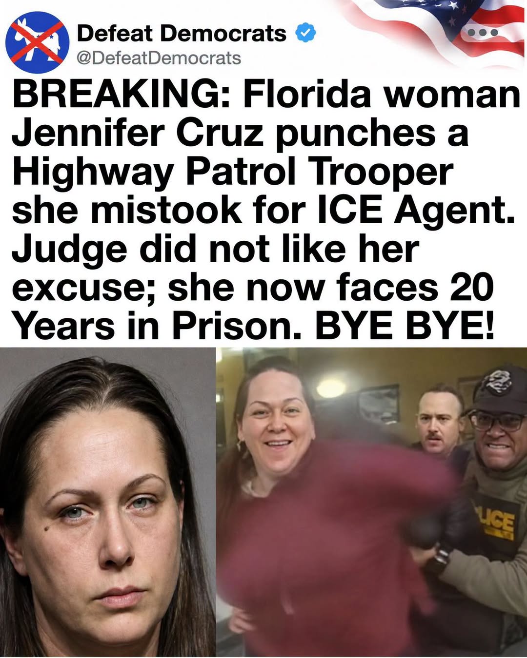 When Anti-Police Rhetoric Collides with Reality: Florida Woman Sentenced to 20 Years After Violent Attack on State Trooper