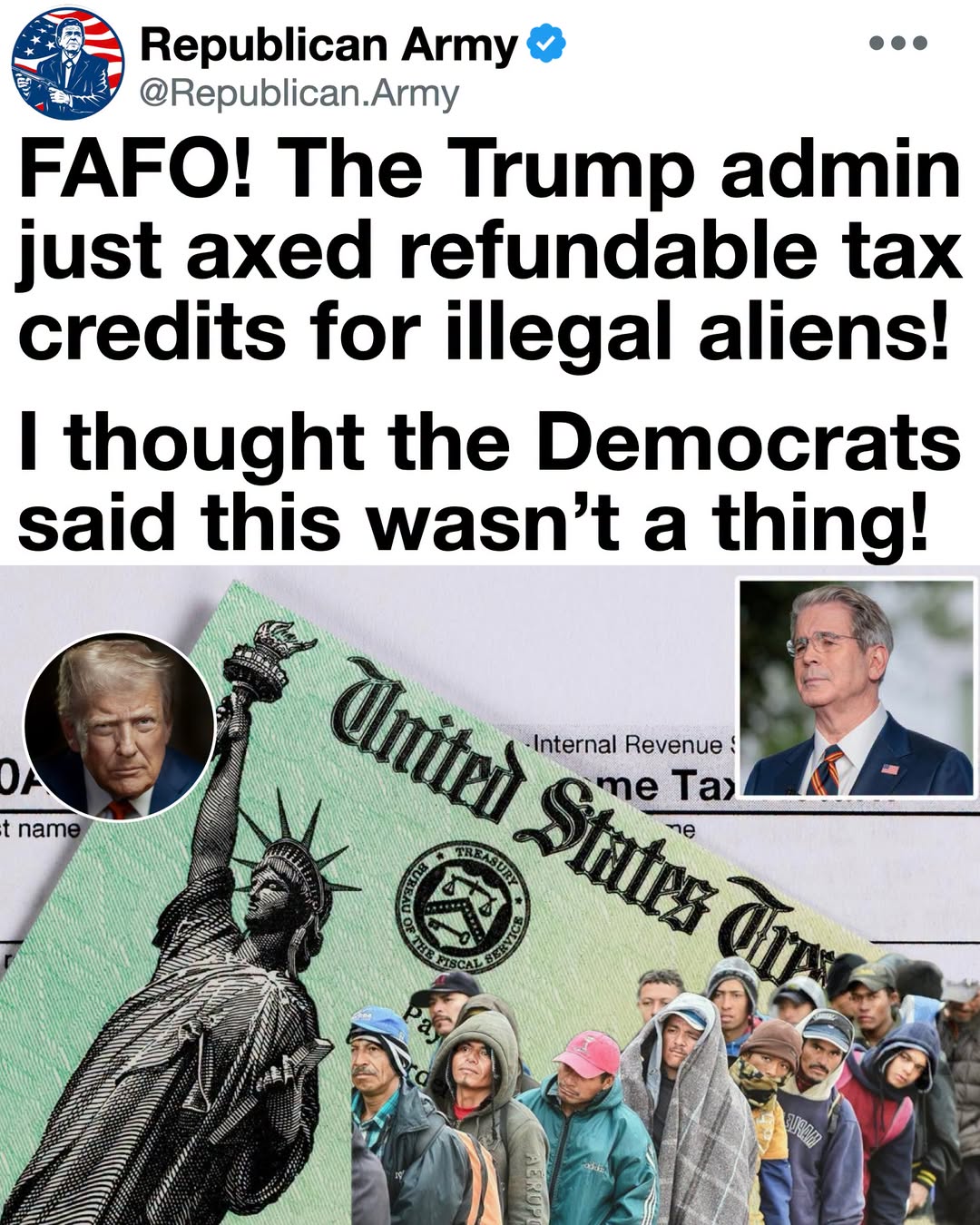 Putting American Taxpayers First: Elimination of Refundable Tax Credits for Illegal Aliens Restores Basic Fairness to the Tax Code