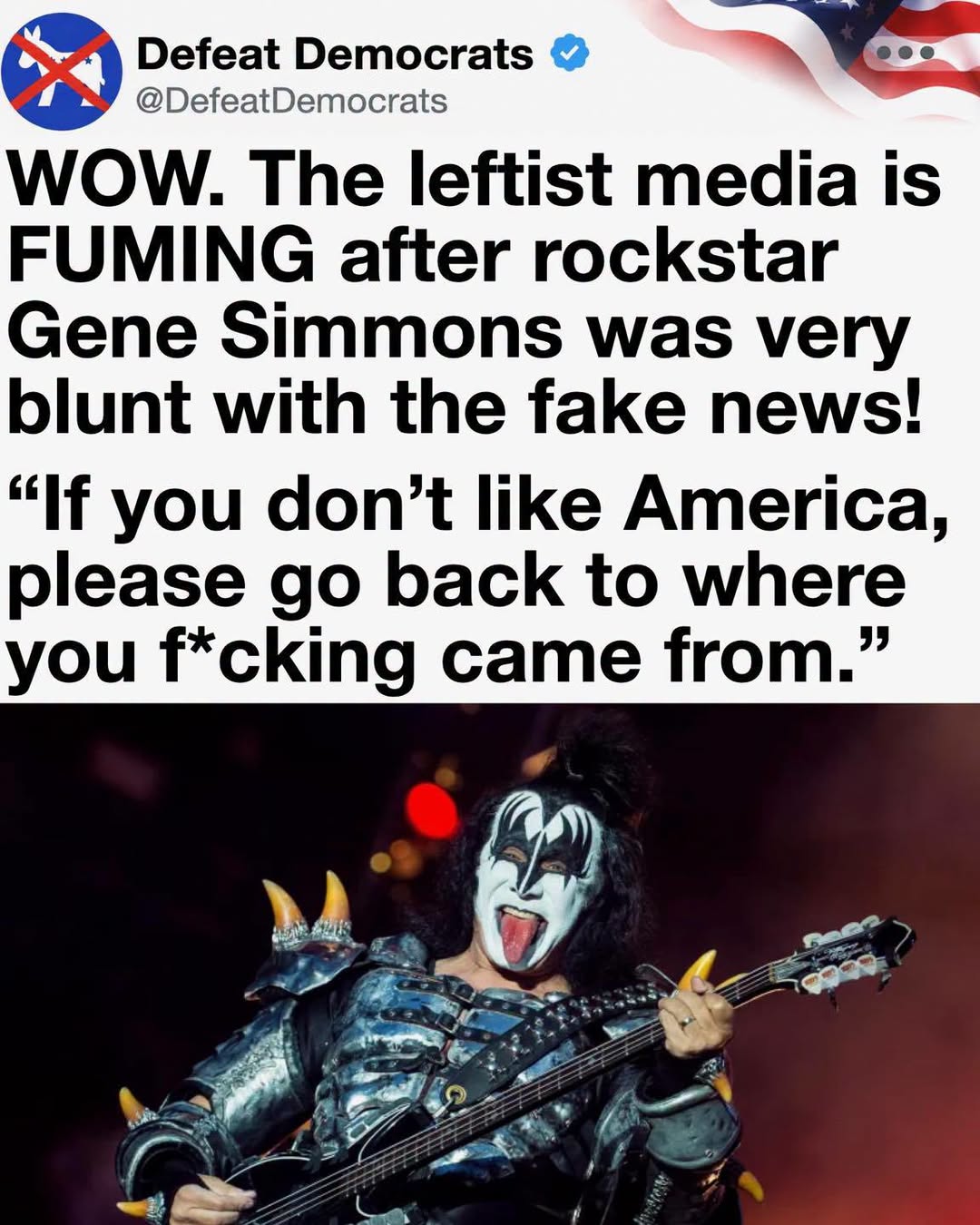 Gene Simmons Drops Massive Truth Bomb: If You Hate America, Pack Your Bags and Leave