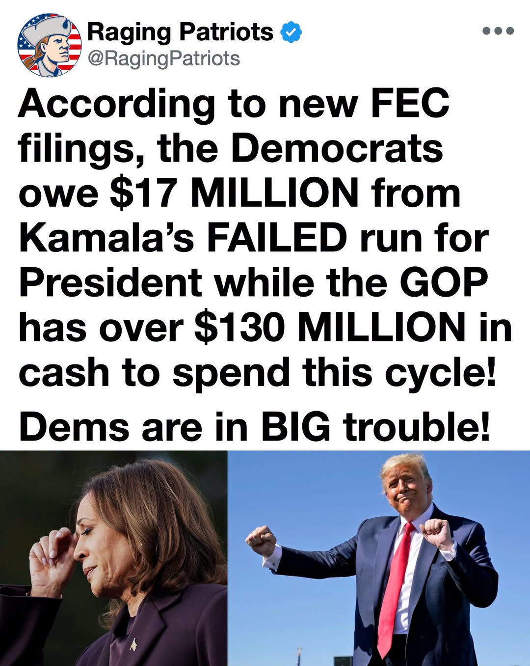 Massive Financial Reckoning: Kamala Harris Campaign Left in Crushing $17M Debt as Opponents Sit on Over $130M Cash