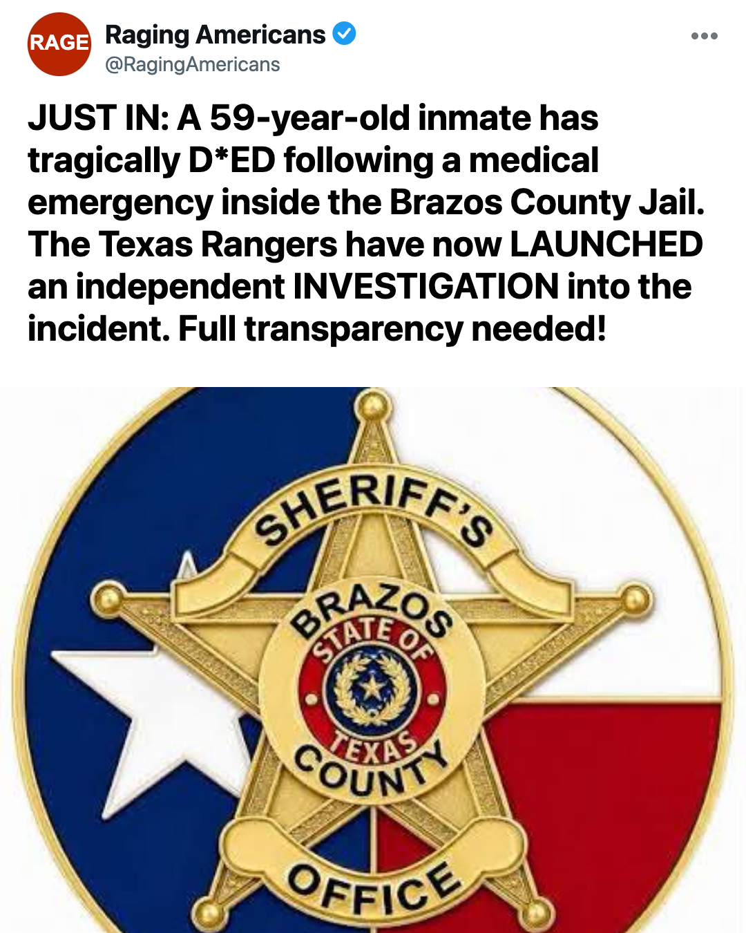 Tragic In-Custody Passing: 59-Year-Old Inmate Dies Following Urgent Medical Emergency at Brazos County Detention Center