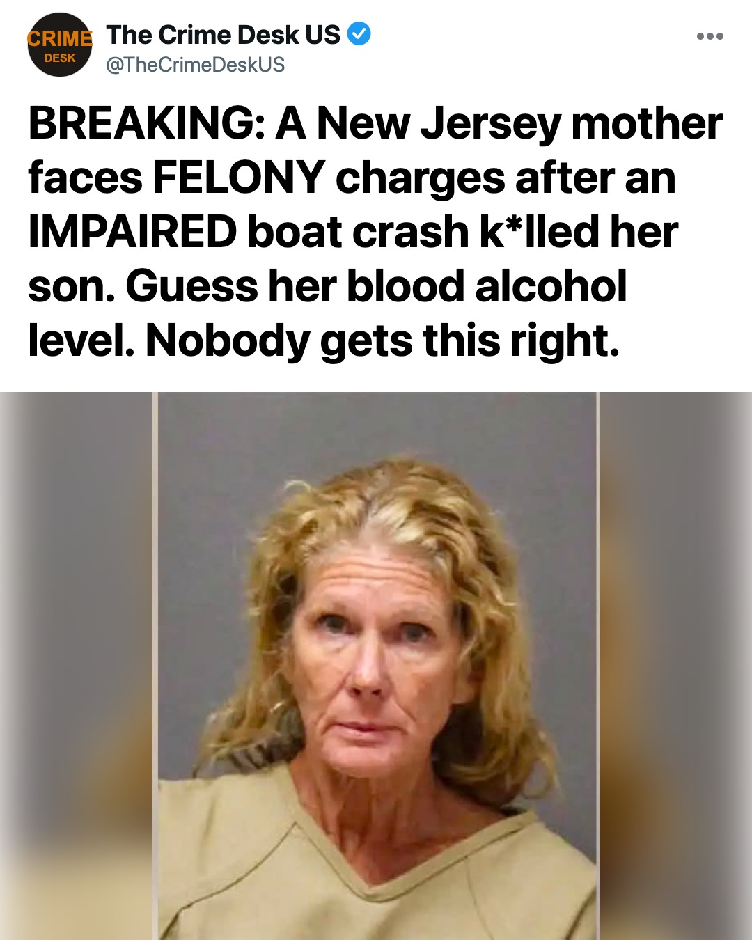 Memorial Day Boating Tragedy: New Jersey Mother Charged with Death by Vessel After Fatal Crash Kills Her 28-Year-Old Son