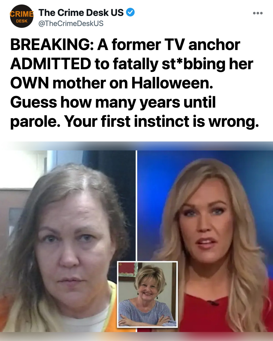Former TV Anchor Pleads Guilty to Brutal Halloween Murder of Her Mother After Delusional Claims She Was the Devil