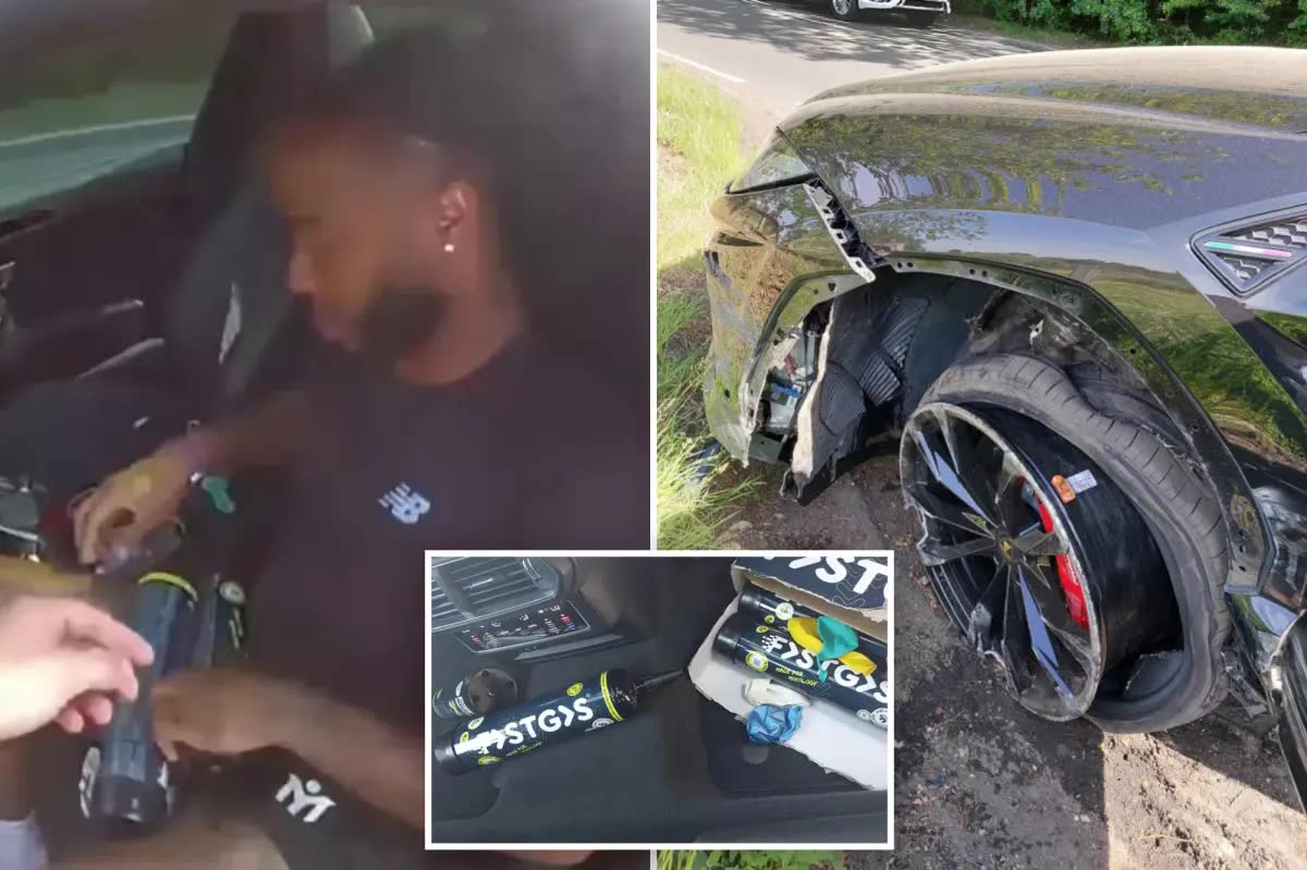 England soccer star Raheem Sterling caught holding laughing gas canisters after crashing $360,000 Lamborghini: cops