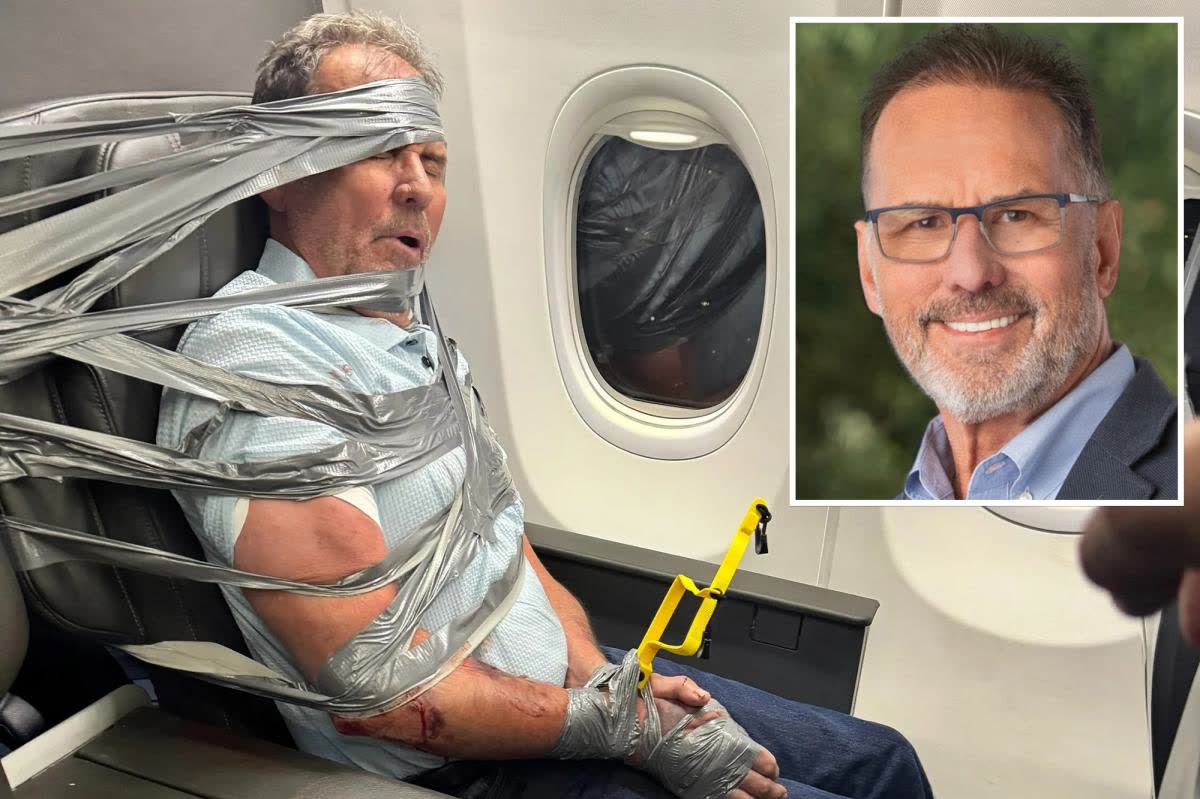 Fired Arizona realtor Layne Lundeen, duct-taped during a viral American Airlines meltdown, claims he remembers nothing