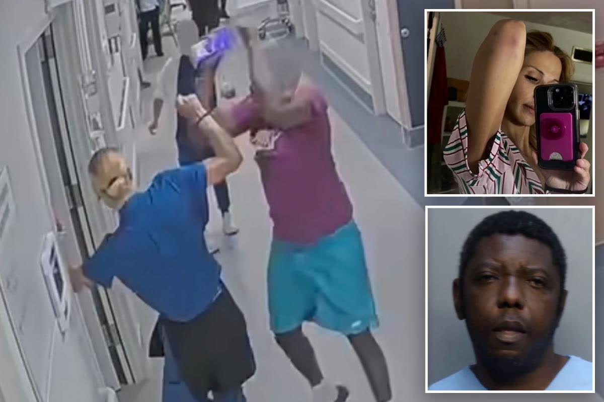 Miami hospital patient Wenyou Rubin, who had a pending cop-battery charge, was filmed brutally attacking an ER nurse